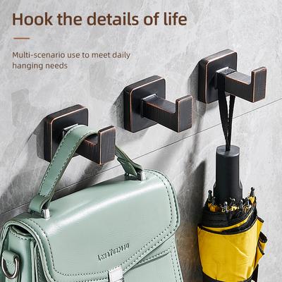 Ganci in Metallo per Accappatoio Bronzo Nero Ganci da Parete per Appendere Chiavi Appendiabiti da Porta Gancio per Accappatoio Accessori Bagno FR209