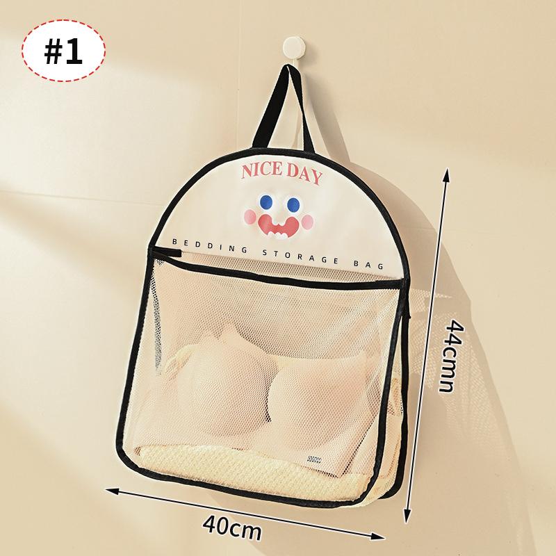 Bathroom Hanging Dirty Clothes Storage Bag Basket Self Adhesive Breathable Mesh Bag Laundry Basket Underwear Hamper Organizer