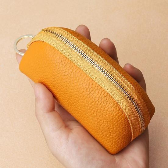 Car Key Case Faux Leather Key Bag Key Chain Pouch Zippered Car Key Bag with Metal Ring for Men Women