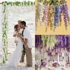 1/2Pcs 108CM Artificial Flowers 5 Fork Fake Flowers Vine Wisteria Garland for Home Room Decor Garden Wall Wedding Decoration