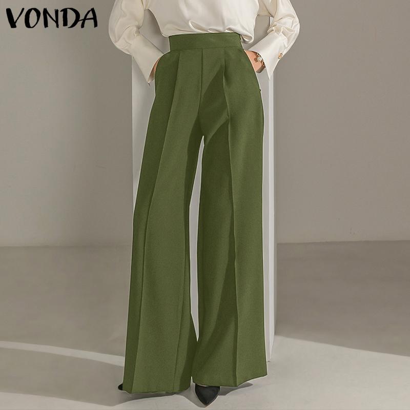 

VONDA однотонные широкие длинные брюки для весенних женщин