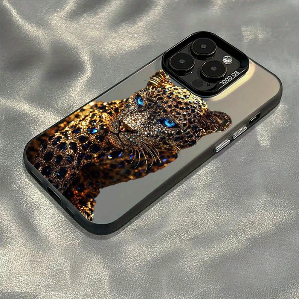 Leopard print sparkling diamond pattern phone case suitable for iPhone 17 16 15 14 13 12 11Pro/Max/Plus anti drop and shockproof