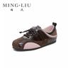 New leather women's autumn shoes women's shoes versatile flat-soled sports shoes comfortable bow single shoes
