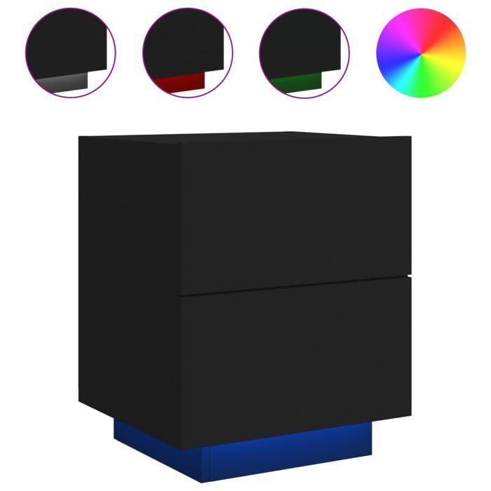 VidaXL Armoire de Chevet avec Lumières LED, Table de Chevet avec 7 Tiroirs, Table de Nuit avec Rangement Chambre, Moderne, 836737