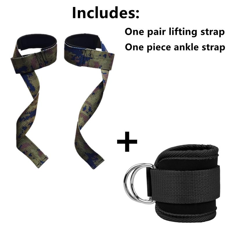 Correas de Levantamiento de Peso Gym Hard Pull Acolchadas Soporte de Muñeca Cinturón Deadlift Tobilleras Entrenamiento Crossfit Fitness para Hombres y Mujeres