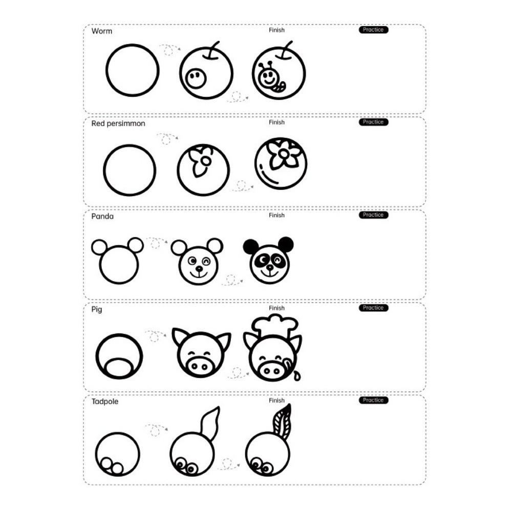 New Step-by-Step Drawing Book 300+ Steps Beginner-Friendly Art Learning Book Green Cover Painting Book Creative Development