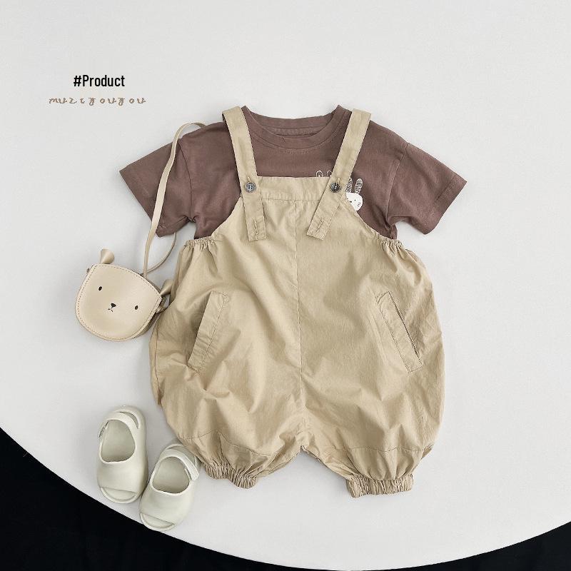 Cartoon Rabbit Summer T-Shirt - Kids' Short Sleeve Pure Cotton Top, Korean & Japanese Style