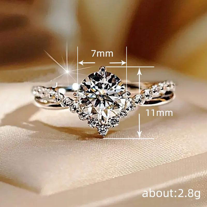 Cao Shi Zircon V-Shaped Wedding Band for Women - European & American Style Couples Ring