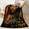 Bob Marley Rasta Blanket Durable Comfort Perfect For Chair Livingroom Sofa Four Seasons Universal Playful Design Birthday Christmas Gift Blanket
