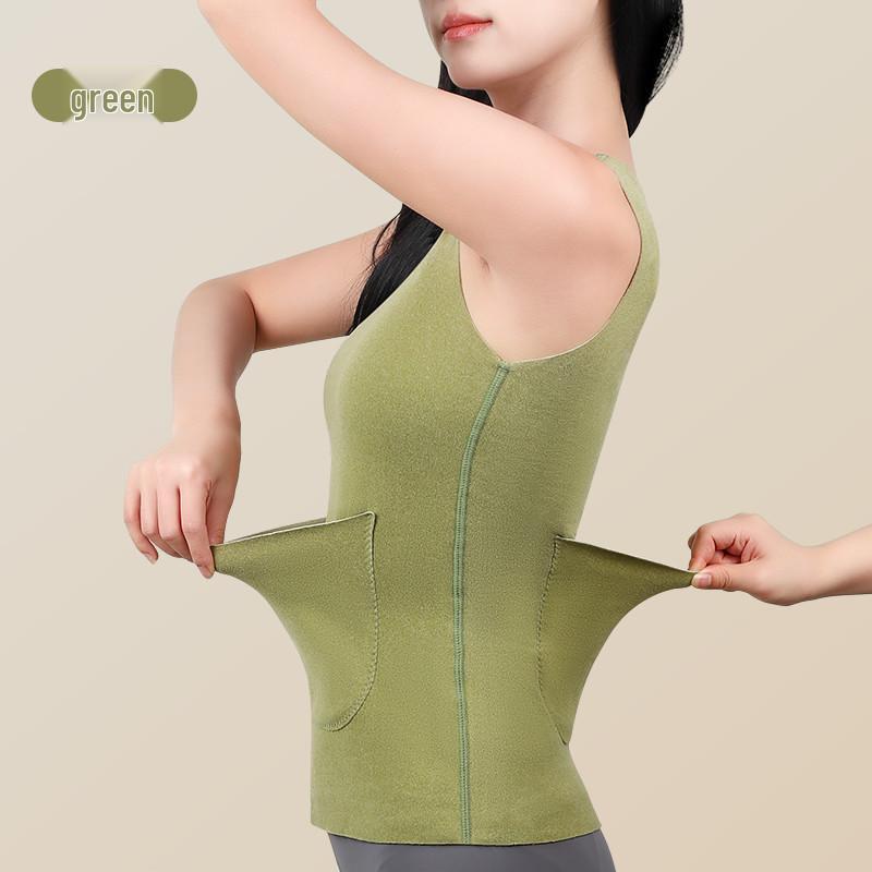 Women's 2025 Warm Vest: Winter Seamless Base Layer with Front & Back Pockets