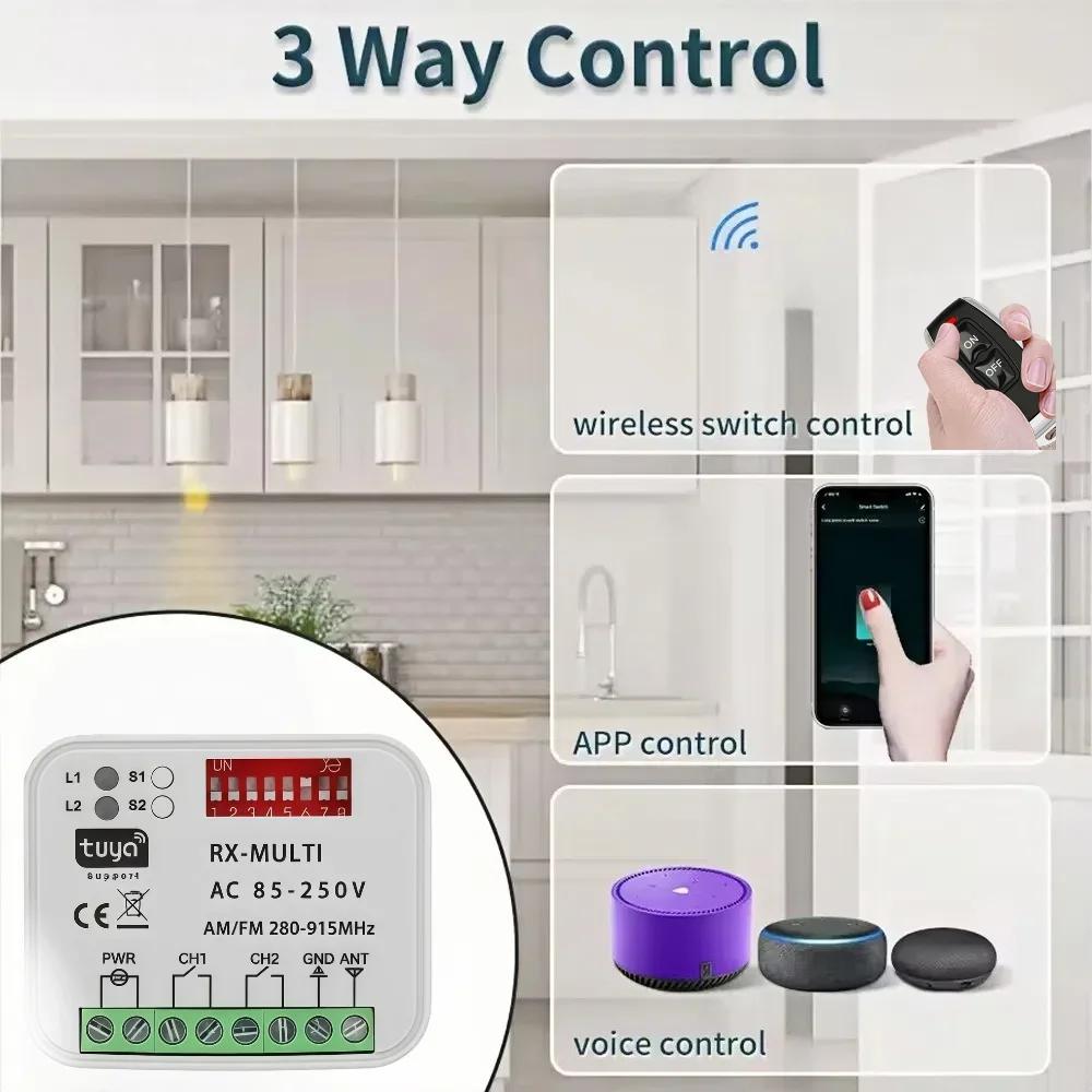110V 220V Universal Tuya Wifi Smart Switch Empfänger Smart Life Garagentor Tor Fernbedienungsempfänger 433 868 MHz 280-915MHz