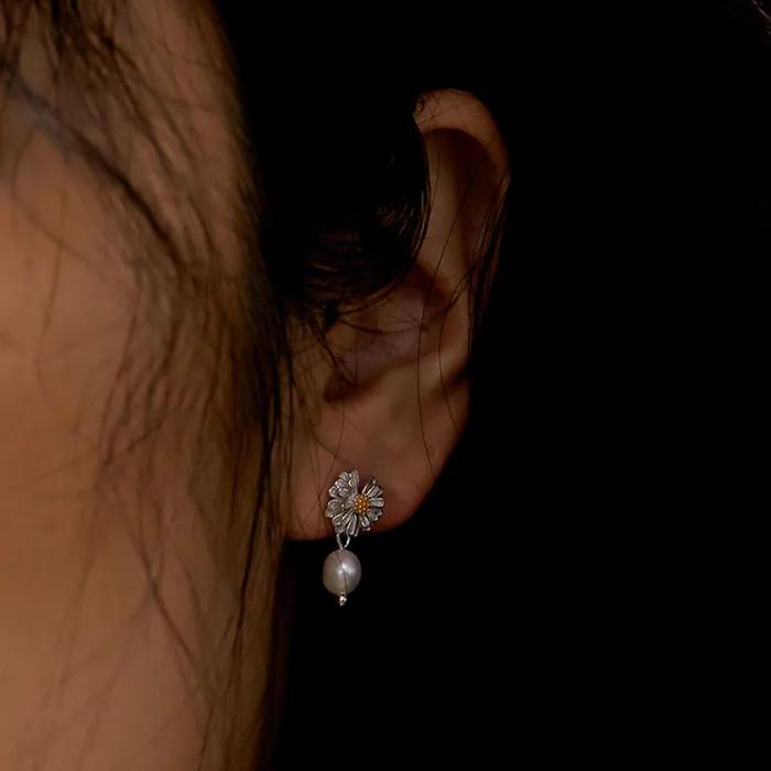 [silver925]Dandelion Pearl Earring