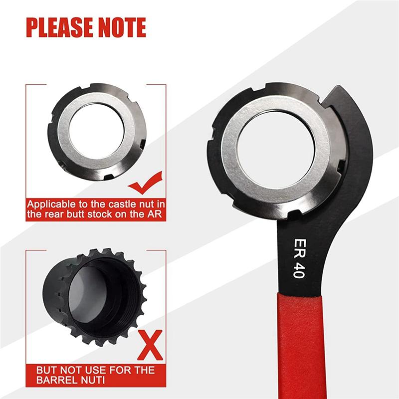A96I-3 Piece ER Multi-Specification Electrophoresis Blackening Wrench ER25/32/40 Wrench Black & Red