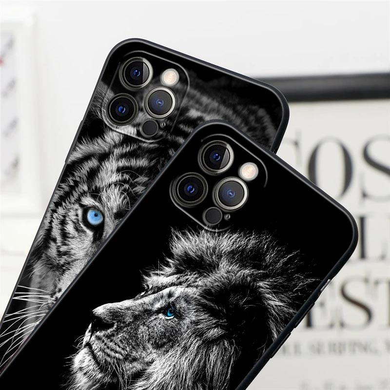 Wolf Lion Tiger Animal Phone Case For Apple iPhone 16e 16 15 14 13 12 11 Pro Max XR XS 7 8 16 Plus SE2 Back Cover Silicone Cases