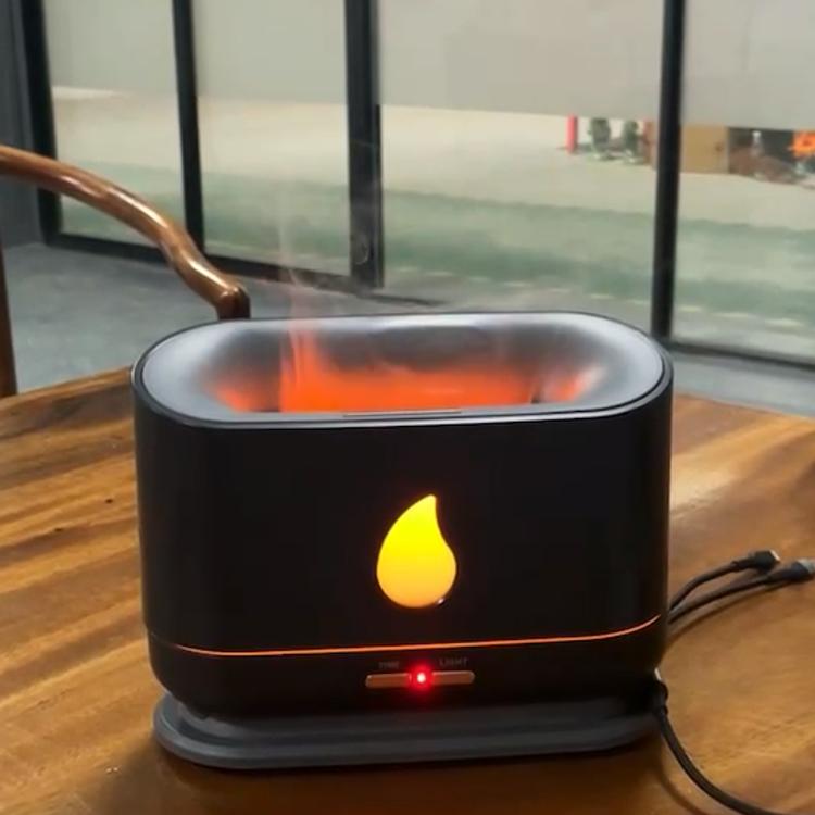 

Ultrasonic Aroma Diffuser Air Humidifier Cool Mist Maker With LED Lighting Simulation Colorful Flame USB Aroma Diffuser for Gift
