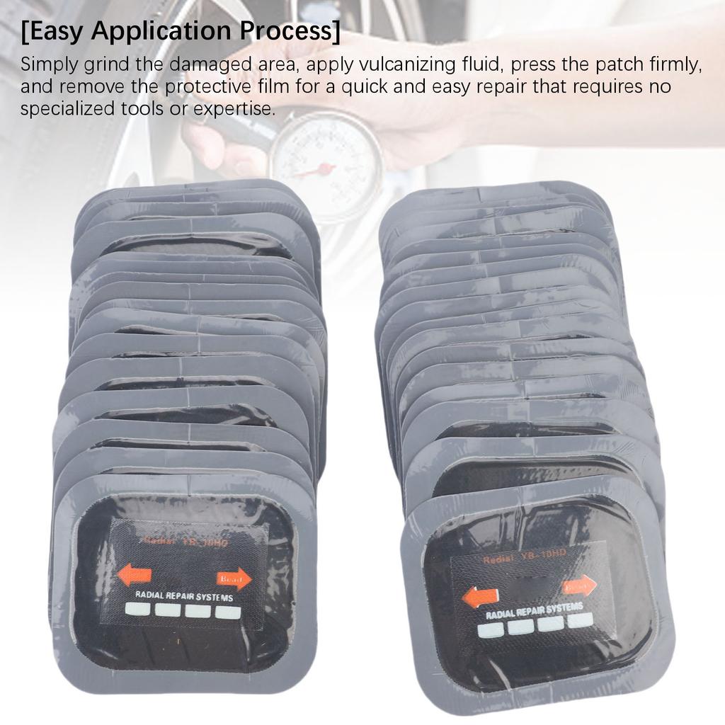 40PCS Tire Puncture Patches Radial Tire Repair Patches 65x80mm Rubber Tire Patch Kit for Cars Motorcycles Trucks
