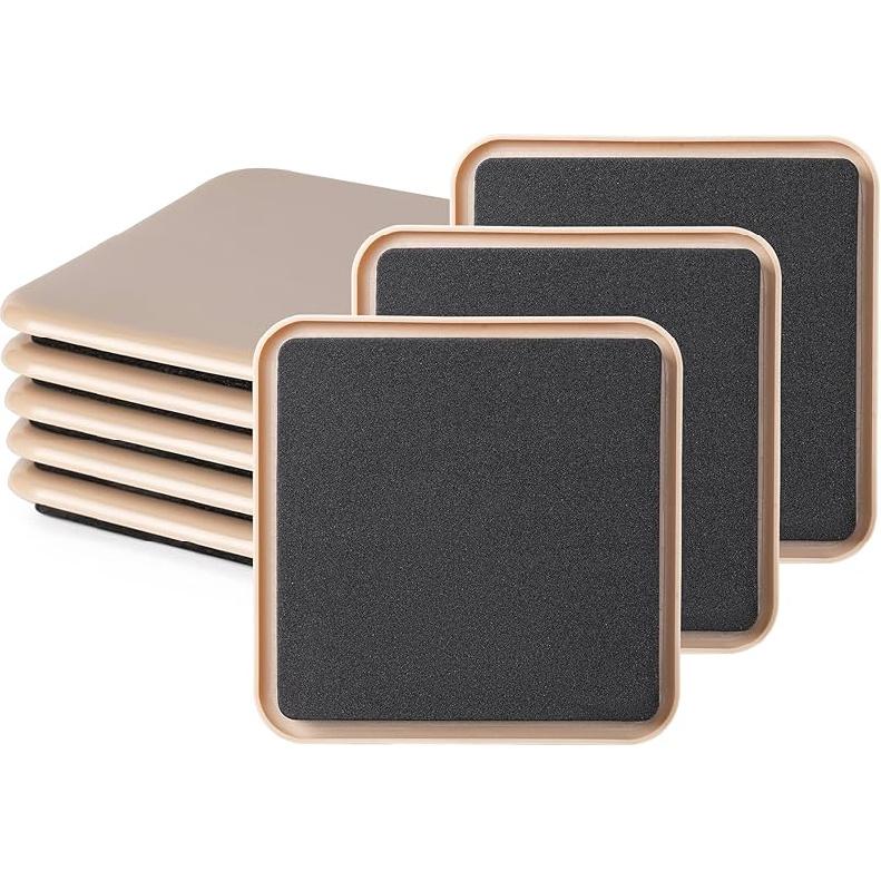 Furniture Sliders, 8 Pcs 3 1/2'' Furniture Sliders Pads for Hardwood Floors, Chair Legs Floors Protectors, Reusable Round Glides Glider, Heavy Duty