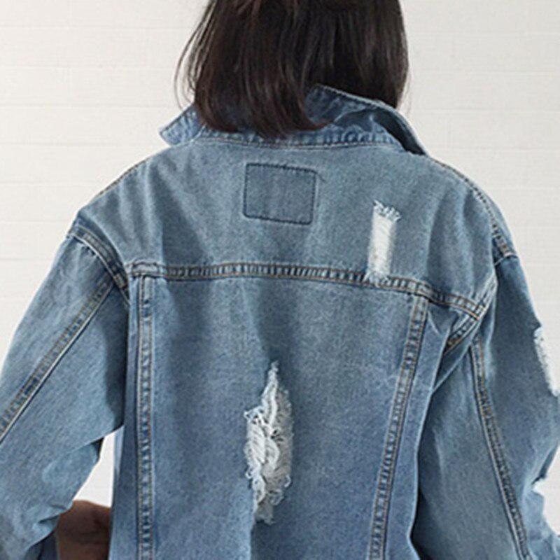 Women Basic Coat Denim Jacket Winter Jeans Jacket Denim Coat Loose Fit Casual Style