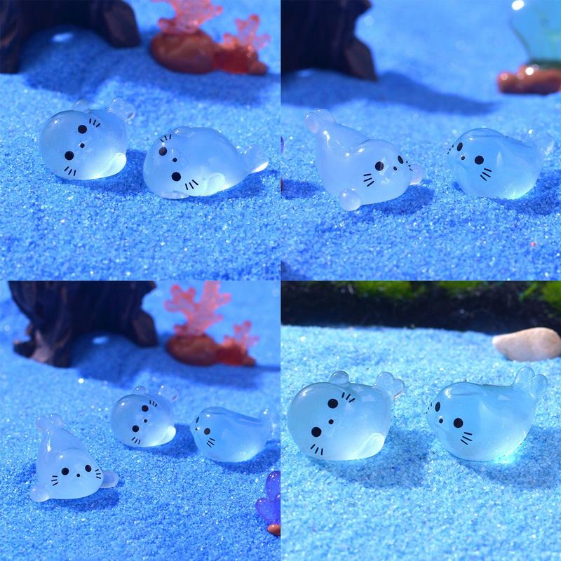 Glow In the Dark Animals Stress Relief Seal Miniature Aquarium Ornament Fairy Garden Decoration For Aquarium Decor