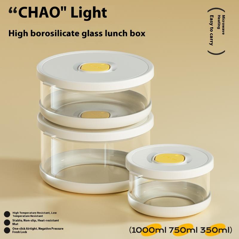 Glass Airtight Containers Heat Resistant Lunch Box Food Storage Box For Frozen Rice Salad Bowl