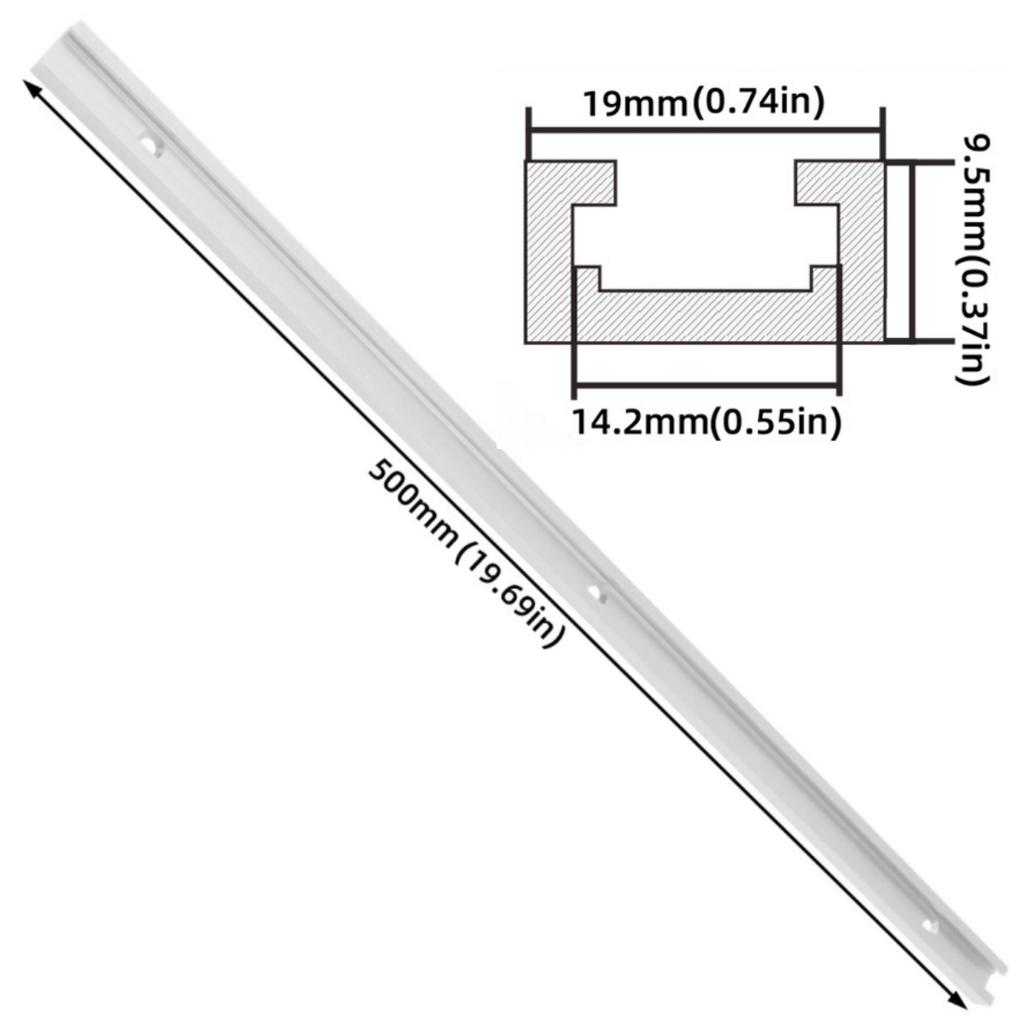 Universal T Track for Woodworking, Double-Cut Profile T Track and T Bolt Knob, Miter Track Sliding Nut T-Slider T Slot