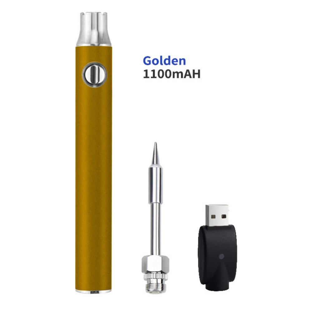 Adjustable Temperature Electric Soldering Iron 1100mAh Battery 3 Gear Welding Tool Kit Pen Rechargeable 510 Thread Heat Tips