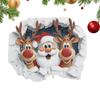 Christmas Creative Wall Sticker Removable 3D Effect Christmas Cartoon Decals Santa Reindeer Living Room Stickers for Dorm Office
