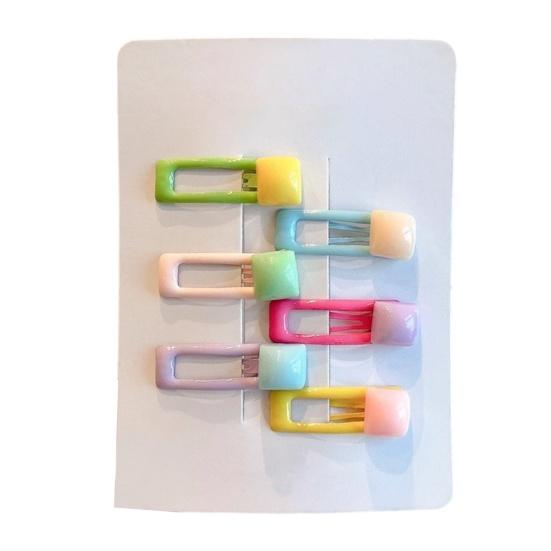5/6Pcs Girl Hairpins Macaron Color Cartoon Fruit Flower Star Shapes Round Edge-Free Design Hair Clips Side Bang Hair