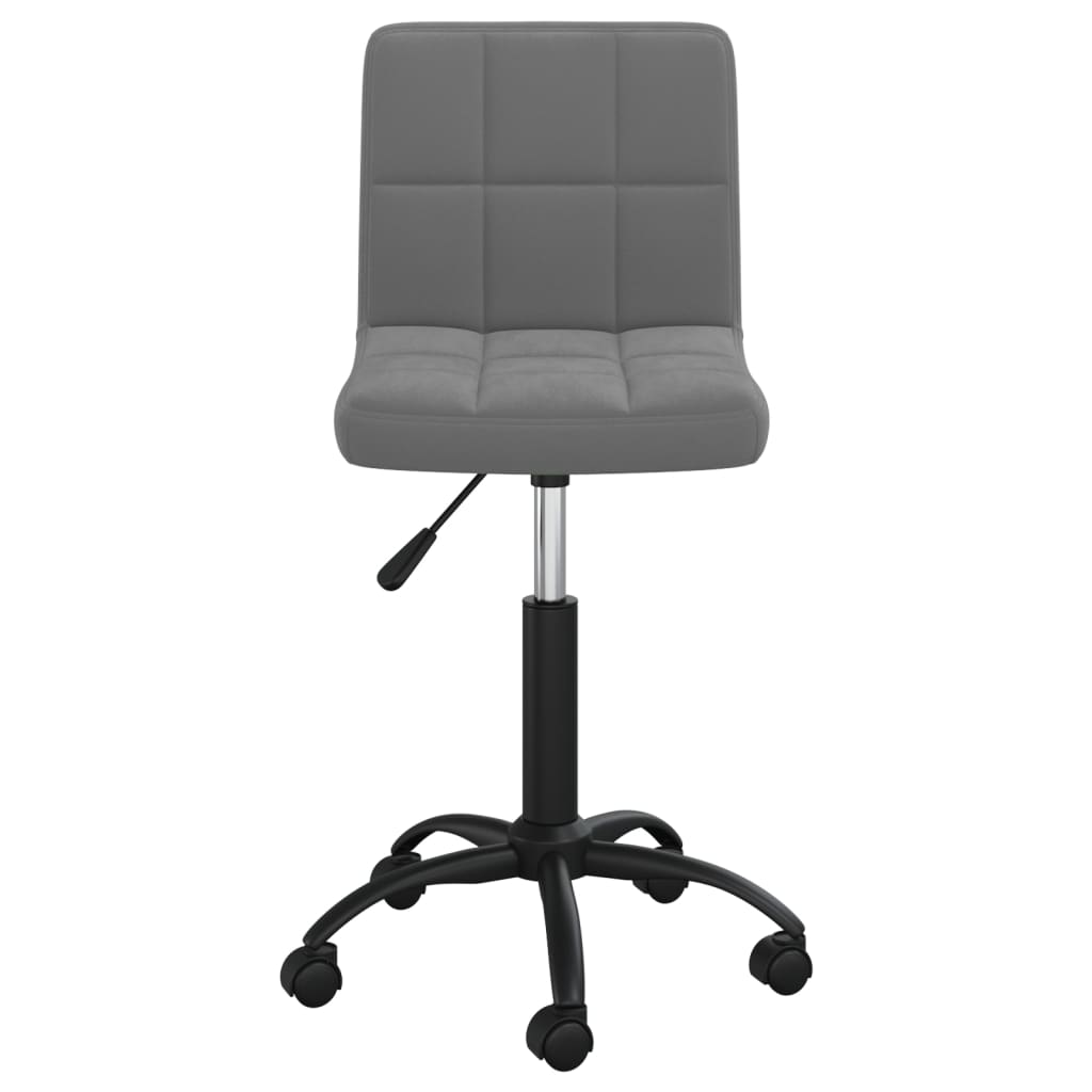 Vidaxl Swivel Office Chair, Dark Grey, Upholstered In Velvet