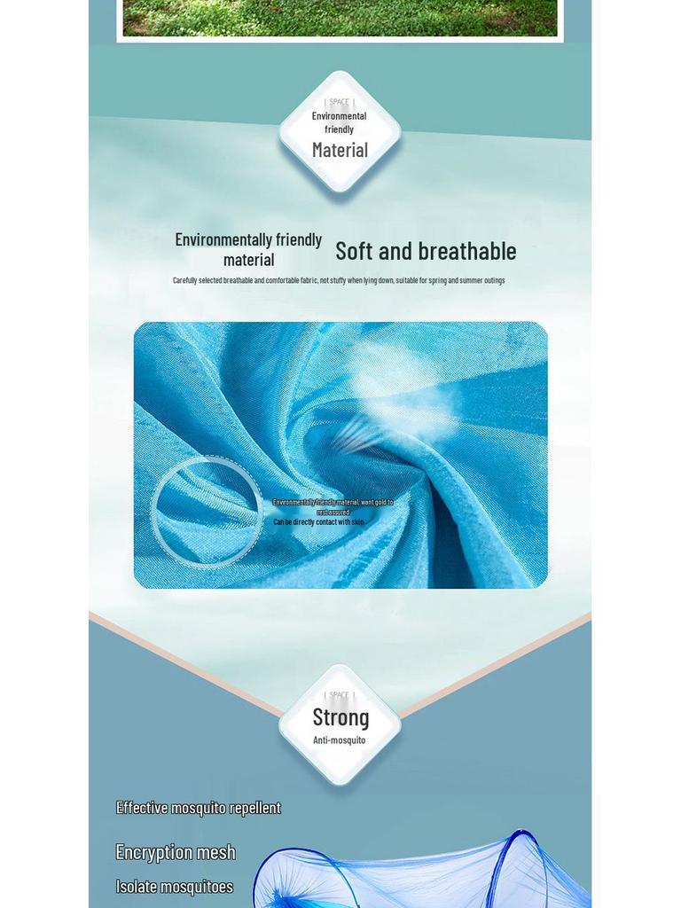 Quick-Open Mosquito-Proof Outdoor Hammock: Encrypted Mesh Parachute Nylon with Mosquito Net for Single/Double Camping