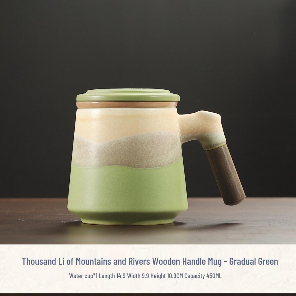 High-Value Ceramic Mug with Tea and Water Separation, Lid, and Filter - Perfect Souvenir or Gift for Annual Meetings