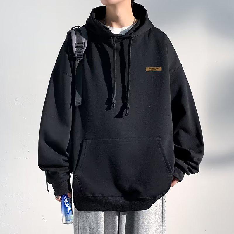 

Men s Black Hooded Sweatshirt - Trendy, Heavy Jacket for Autumn/Winter 2023, Long Sleeve, Loose Fit L темно-сірий