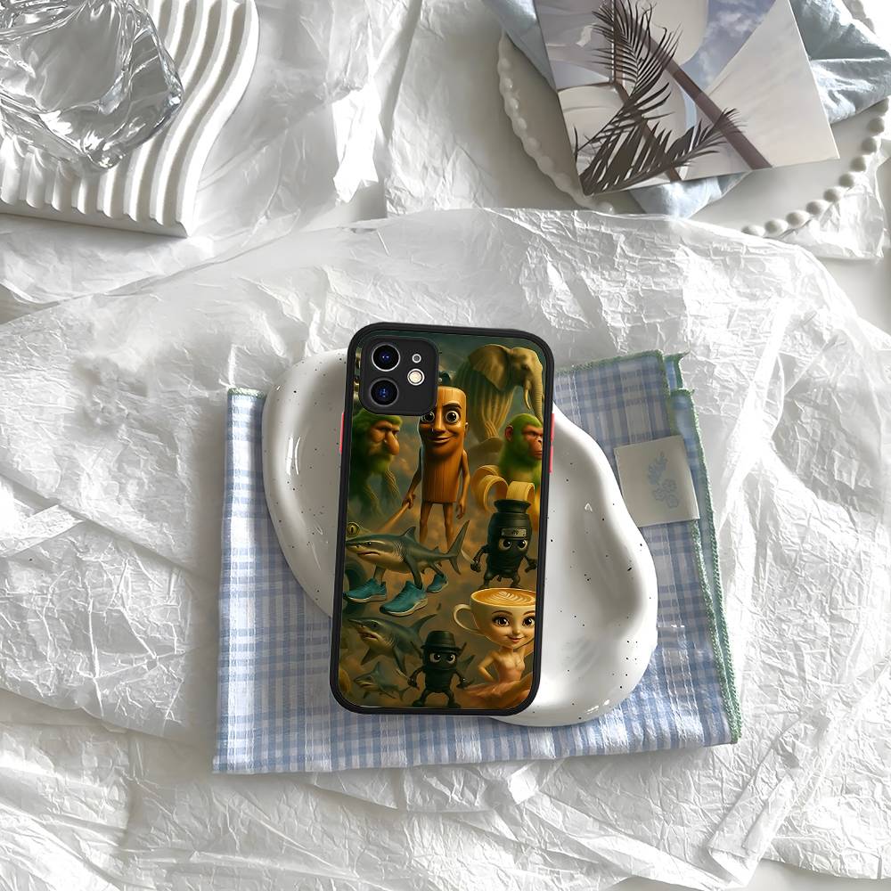 I-ITALIANS B-Brainrot Creative Animal For IPhone 11 12 13 14 15 16 Pro Max Plus Matte Translucent Phone Cover