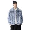 Spring and Autumn New Men's Korean Style Multi-Pocket Lapel Loose Large Size Denim Jacket Trendy Thin Style Internet Celebrity Same Style Jacket