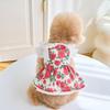 Breathable Rose Flower Dog Dress Soft Dog Vest Pet Supplies Pet Summer Clothes  Kittens