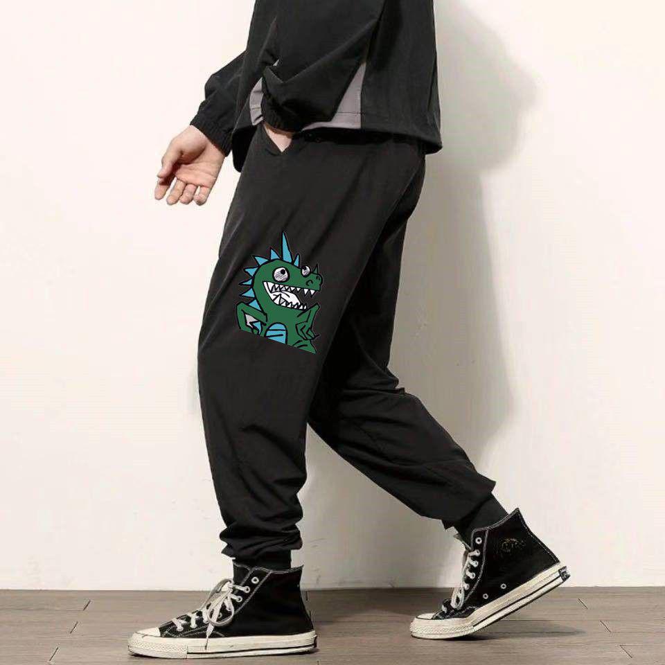 Men's Plus Size Summer Casual Black Harem Sports Pants - Loose, Trendy, Thin