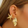 Retro Minimalist Starfish Heart 3-Piece Earring Set – Versatile Fashion CCB Hollow Design