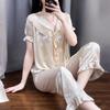 Women's Ice Silk Jacquard Pajama Set