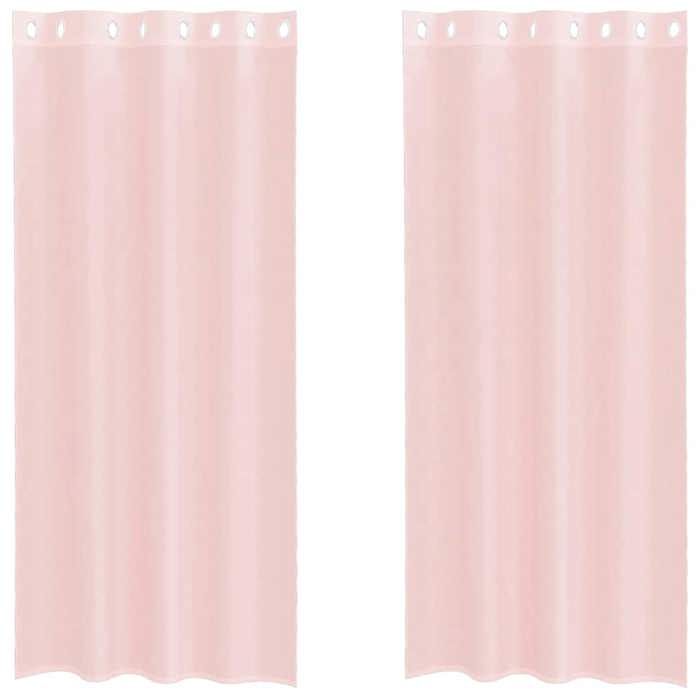 VidaXL Rideaux en voile avec œillets 2 pcs rose clair 140x245 cm, rideau en filet, rideau transparent, voile de fenêtre, 4102086