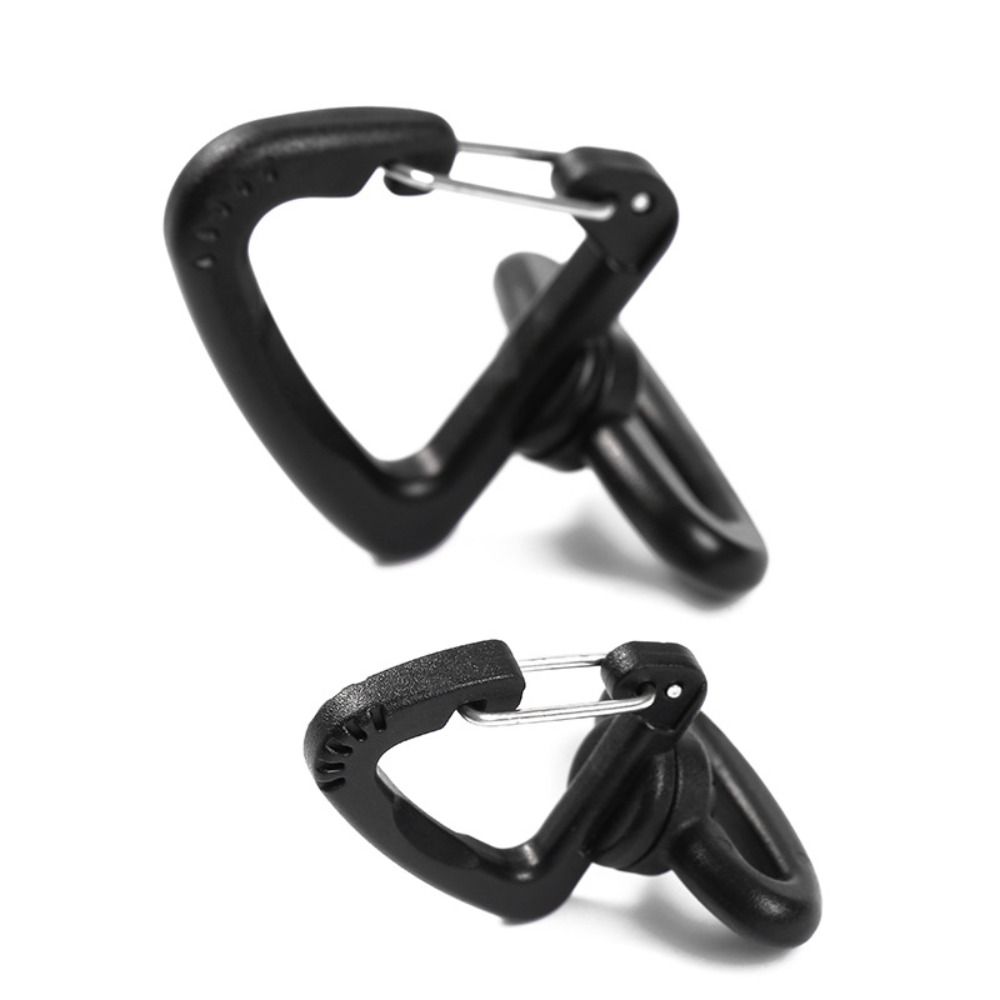 5pcs Plastic Alloy Camping Hiking Keychain Black Belt Clip New Triangle Carabiner  Outdoor Tool