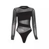 High Waist Mesh Thin Shapewear Seamless Underwear for Women Long Sleeve Lace Jumpsuit  Gifts