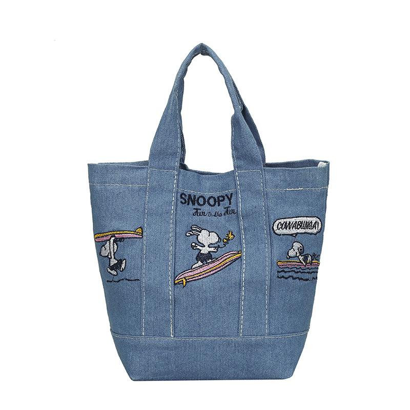 Cartoon Snoopy Shoulder Bag Canvas Bag Going Out Handbag Large Capacity Shoulder Bag Going Out Backpack Bento Bag Female