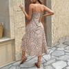 European and American women's clothing summer long dress small floral printing flower suspender dress elegant and thin