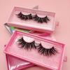 Free Sample Customized Eyelash Box Full Strip 100% Real Mink Lashes Vendor 25mm 20mm 3d Mink  Lashes