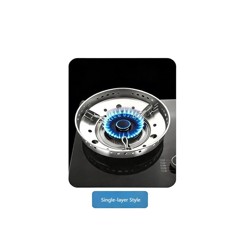 

Stainless Steel Gas Stove Rack Windproof Silver Gas Stove Bracket Sturdy Construction Heat Concentration Camping Wind Shield