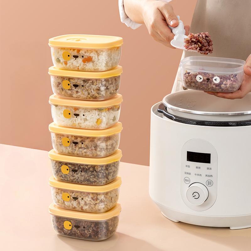 Multigrain Rice Packing Box, Brown Rice Frozen Fresh-Keeping Box, Microwave Oven Heating Quantitative Small Lunch Box, Refrigerator Fresh-Keeping Box