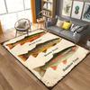 1pc Brown Trout Pattern Carpet New Release! Anti-slip Sound Insulation, Rug for Living Room Bedroom, Office Areas, Durable Mat