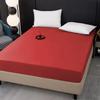 1pc Waterproof Fitted Sheet,Soft Polyester Bedding Mattress Cover with Deep Pocket,Solid Color Design for Bedroom,bed Sheet Only, Dormitory Bedding