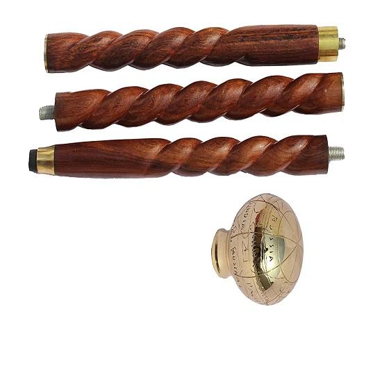 Латунный Глобус Деревянные Трости Держатель Ручная Работа