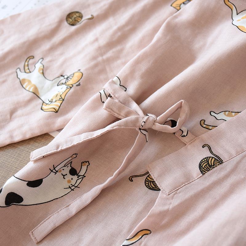 Long Pure Cotton Gauze Bathrobe - Absorbent Spring/Summer Nightgown for Couples